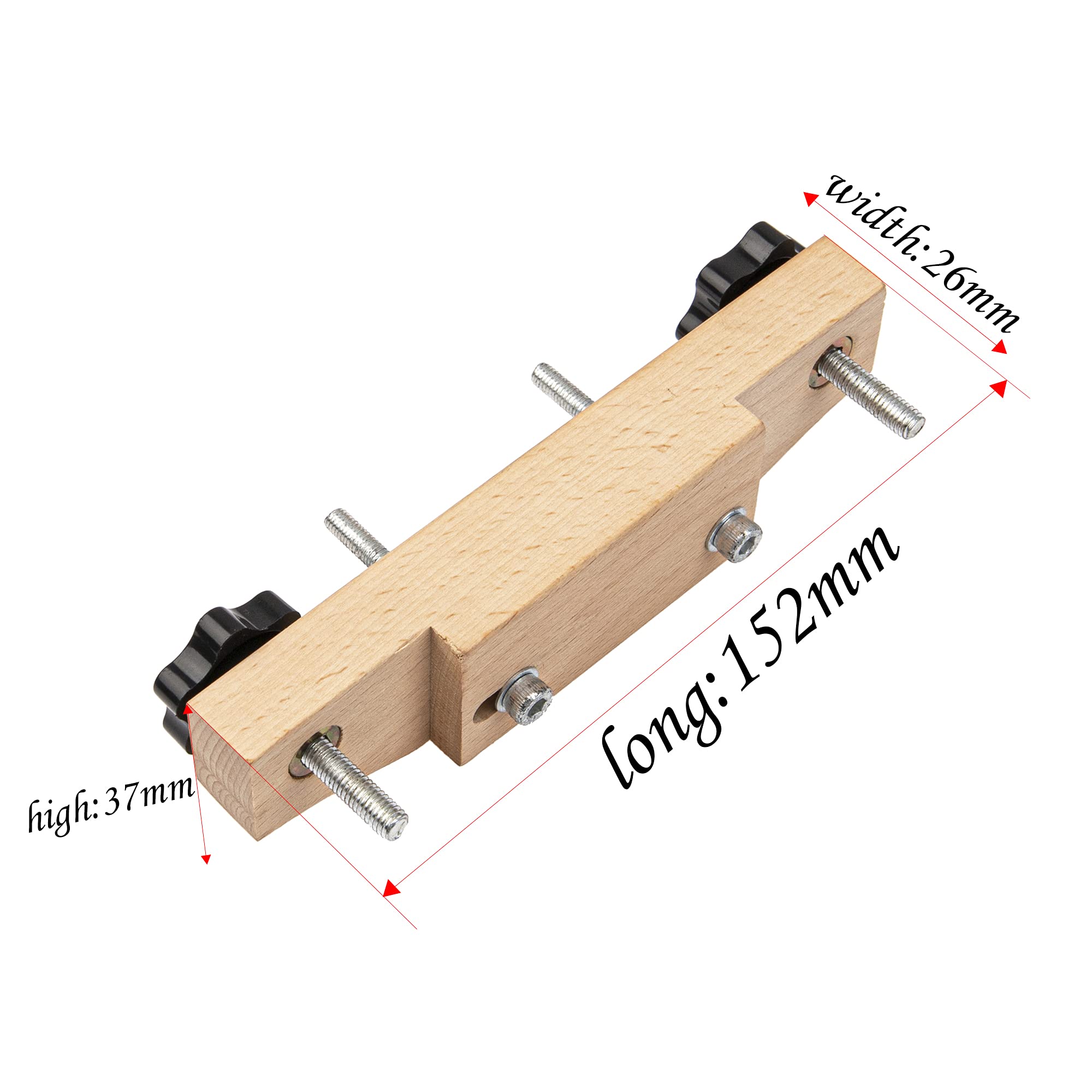 1Set Yootones Solid Maple Guitar Bridge Clamp with Cork Gasket L-Wrench Compatible with Classical/Acoustic Guitar Accessory Luth